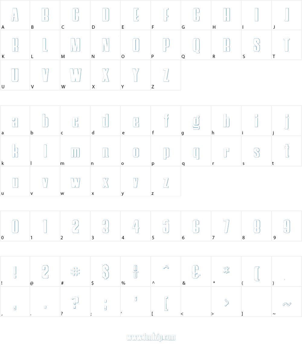 HostilBeveled Font Character